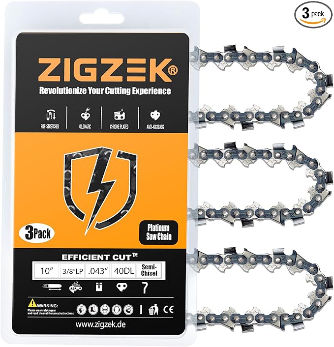 10" Chainsaw Chain Replacement for Milwaukee M18 FUEL Pole Saw, Ryobi P546, Ryobi Expand it Attachment, EGO Pole Saw Blade PSA1000 - R40 Worx WG322, LCS1020, CMCCS610D1 - R40 (3 Chains)